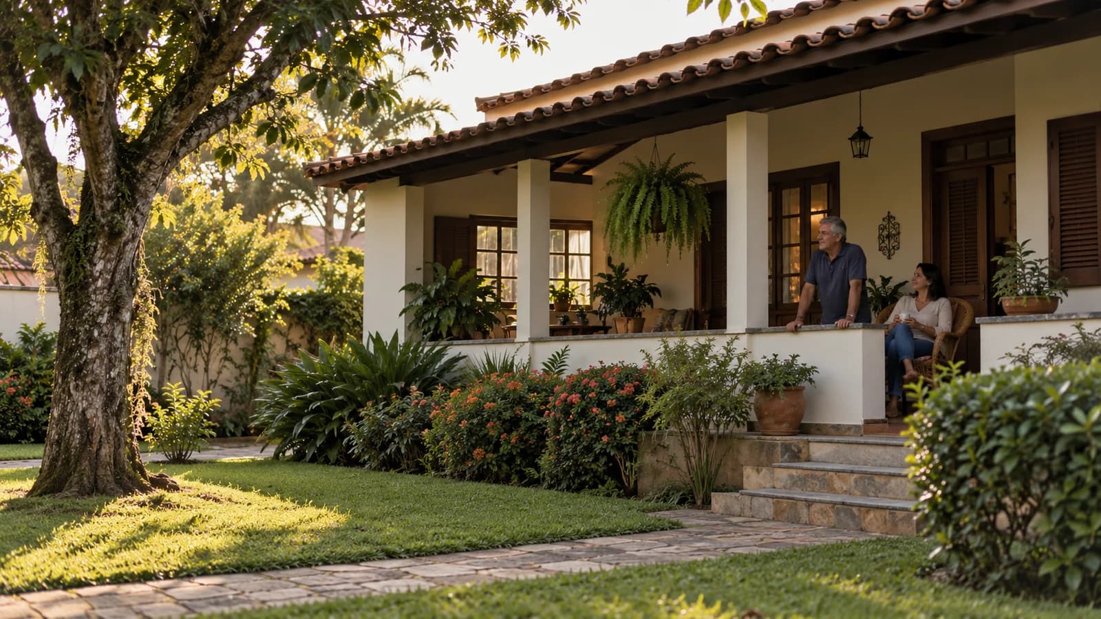 Casa de família ocupada há muitos anos, representando discussão sobre usucapião e herança