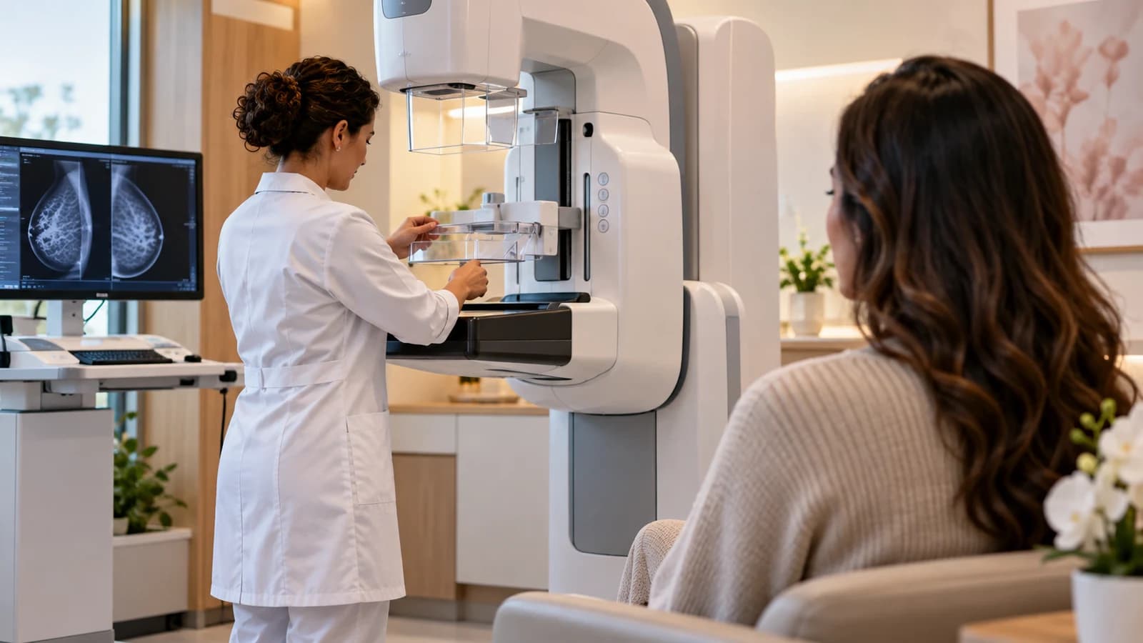 Equipamento de mamografia digital em clínica de diagnóstico por imagem